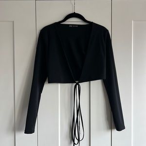Zara - Long Sleeve Wrap Crop Top
